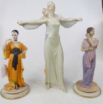 A Royal Doulton Reflections figure 'Tango', modelled by Adrian Hughes, h.33cm; together with two