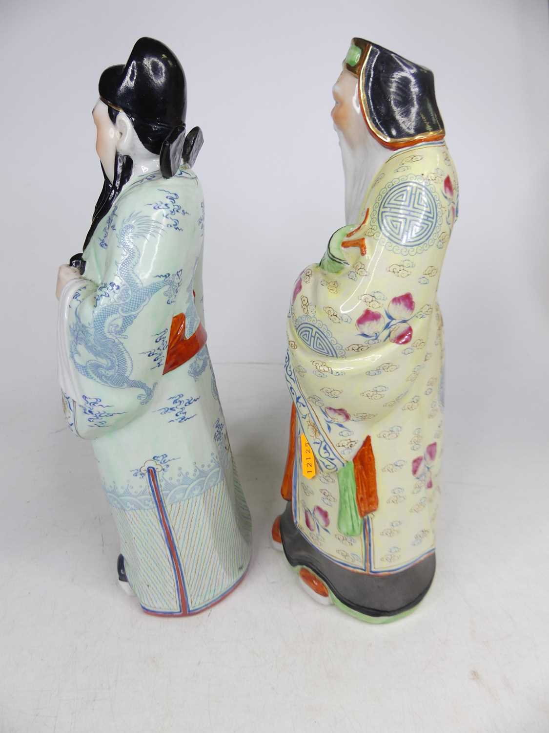 A set of 20th century Chinese pottery figures of the eight immortals, height 31cm All very grubby - Image 15 of 18