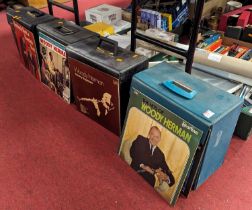 Four cases of vintage records, to include Woody Hermann