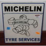 A painted cast iron advertising sign for Michelin Tyre Services, 30x24cm