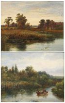 Mark Edwin Dockree (1834-1904) - Pair; Wroxham Broad and Barton Broad, oil on panel, each signed