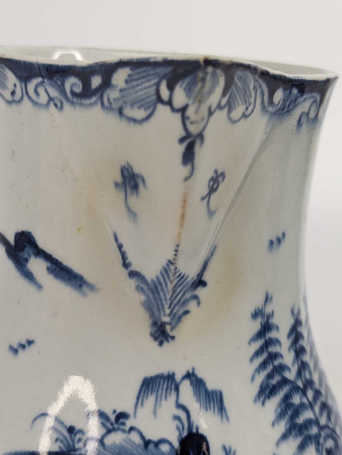 A Lowestoft porcelain milk jug, circa 1780, decorated with a Chinese pagoda landscape, h.17.5cm - Image 8 of 17