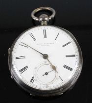 James Forrest of London - a late Victorian gent's silver cased open face pocket watch, having signed