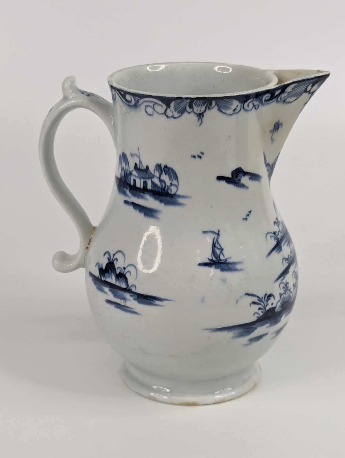 A Lowestoft porcelain milk jug, circa 1780, decorated with a Chinese pagoda landscape, h.17.5cm - Image 3 of 17