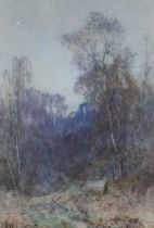 Henry John Sylvester Stannard (1870-1951) - Woodland scene, watercolour, signed lower left, 49 x