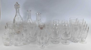 A suite of Waterford Colleen pattern crystal drinking glasses, to include eight brandy glasses, h.