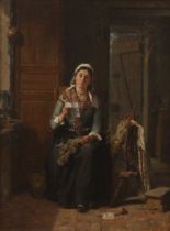 Pierre Jean Edmond Castan (1817-1892) - The Billet-doux, oil on panel, signed and dated 1880 lower