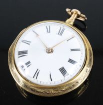 James McCabe of London - a George III silver-gilt gent's pair cased open face pocket watch, having