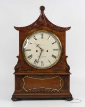 Schwerer of Falmouth - a late Regency mahogany cased bracket clock, having a signed white enamel