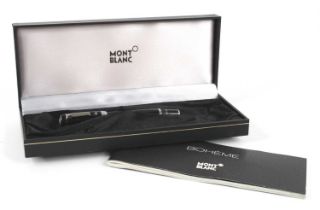 A Montblanc Boheme Noir retractable fountain pen, having screw-turn function to release nib, black