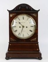 Sellar of Reading - a circa 1830 rosewood and mother of pearl inlaid bracket clock, having a