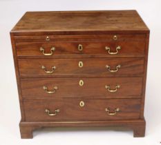 A George III mahogany chest having a caddy top (probably replacement) above a brushing slide and