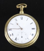 William Thornton of London - an early 19th century gilt metal pair cased gent's pocket watch, having