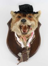 An anthromorphic taxidermy Fox (Vulpes vulpes) mask, as Bill Sykes from Dicken's Oliver Twist,
