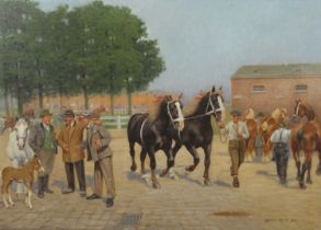 Ludwig Koch (1866-1934) - The horse-fair, oil on canvas (re-lined), signed and dated 1924 lower