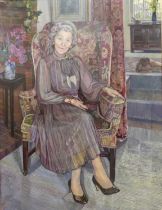 Margaret Foreman (b.1951) - Lady Rosemary Goldsmith, oil on canvas, signed lower left, with The