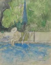 Charles James McCall (1907-1989) - The Bather, pencil and watercolour wash, signed lower right, 24.5