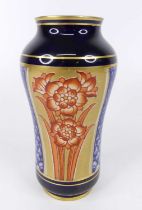 A Moorcroft MacIntyre Orelian pattern pottery vase, of slightly shouldered tapering form, floral