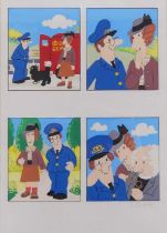 John Hickson (b.1929) - Storyboard studies for Postman Pat, ink and gouache, signed lower right,