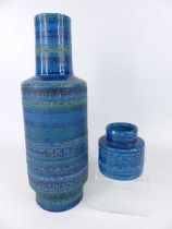 Aldo Londi (Italian, 1911-2003) for Bitossi - a large Rimini blue cylindrical vase, having chip