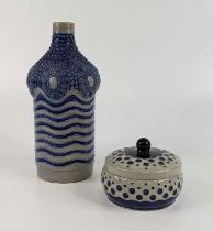Richard Riemerschmid (German, 1868-1957), a Jugendstil blue and white stoneware bottle vase, h.22cm,