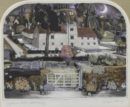Graham Clarke (b.1941) - Ightham Mote (Artists Proof), etching and aquatint printed in colours,