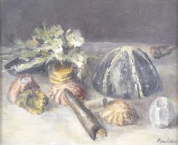 Ronald Ronaldson (1919-2015) - Fossils, oil on board, signed lower right, 25.5 x 30.5cm