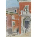 Guy Lindsay Roddon (1919-2006) - Red houses in Lerici, pastel, signed lower right, with