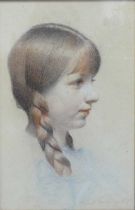 *Ernest Townsend (1880-1944) - Bust portrait of young girl, pastel, signed and dated '25 lower