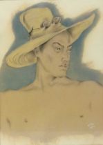 Serge Grès (1899-1970) - A Seducer, charcoal and gouache, signed and dated 1937 lower right, 66 x