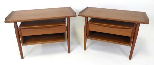 Sibast Furniture - a pair of 1960s Danish teak low side tables, each having a floating top with