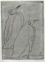 Dorothy Bordass (1905-1992) - Penguins, etching with aquatint, signed, dated '62 in pencil, and