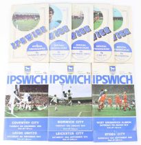 A collection of Ipswich Town F.C. home fixture matchday programmes dating from the early 1970's to