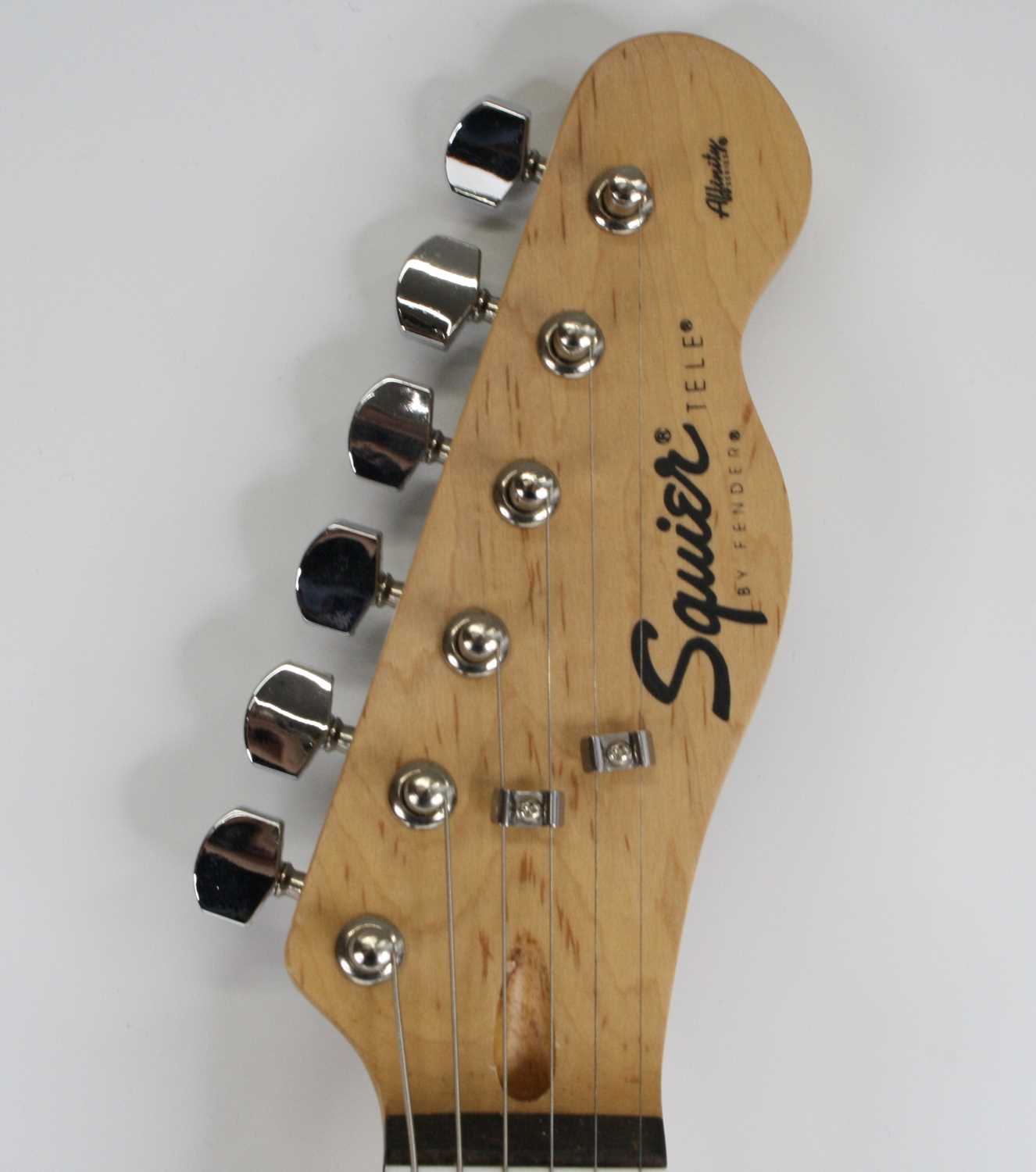 A Squier by Fender Affinity Series Tele electric guitar, in white finish, signed to the scratchplate - Image 3 of 4