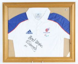 Ellie Simmonds, an Adidas Paralympics GB team shirt for the 2008 Bejing Paralympics, signed in black