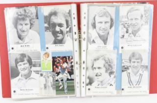 A collection of cricket ephemera contained in two albums to include Ian Botham and Alan Lamb