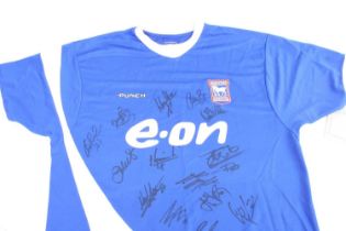 Ipswich Town, a replica home shirt for the 2005/7 seasons, signed in black marker by various squad