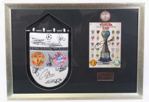 A Uefa Champions League pennant for the final Manchester United vs Bayern Munich, 26th May 1999,