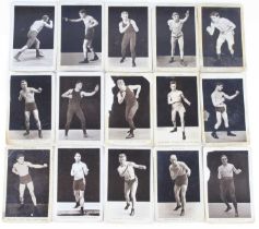 A collection of early 20th century Beagles Boxing Series photographic postcards to include Jack