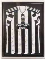 A multisigned replica Newcastle United Football Club home shirt from the 2008-09 season, sponsored