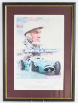 Gary Keane, (b.1931), Sir Stirling Moss OBE, limited edition print no. 149/495, signed by Moss and
