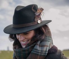 Hicks & Brown The Suffolk Fedora in Dark Brown (Gamebird Feather) This is one of our all-time best-