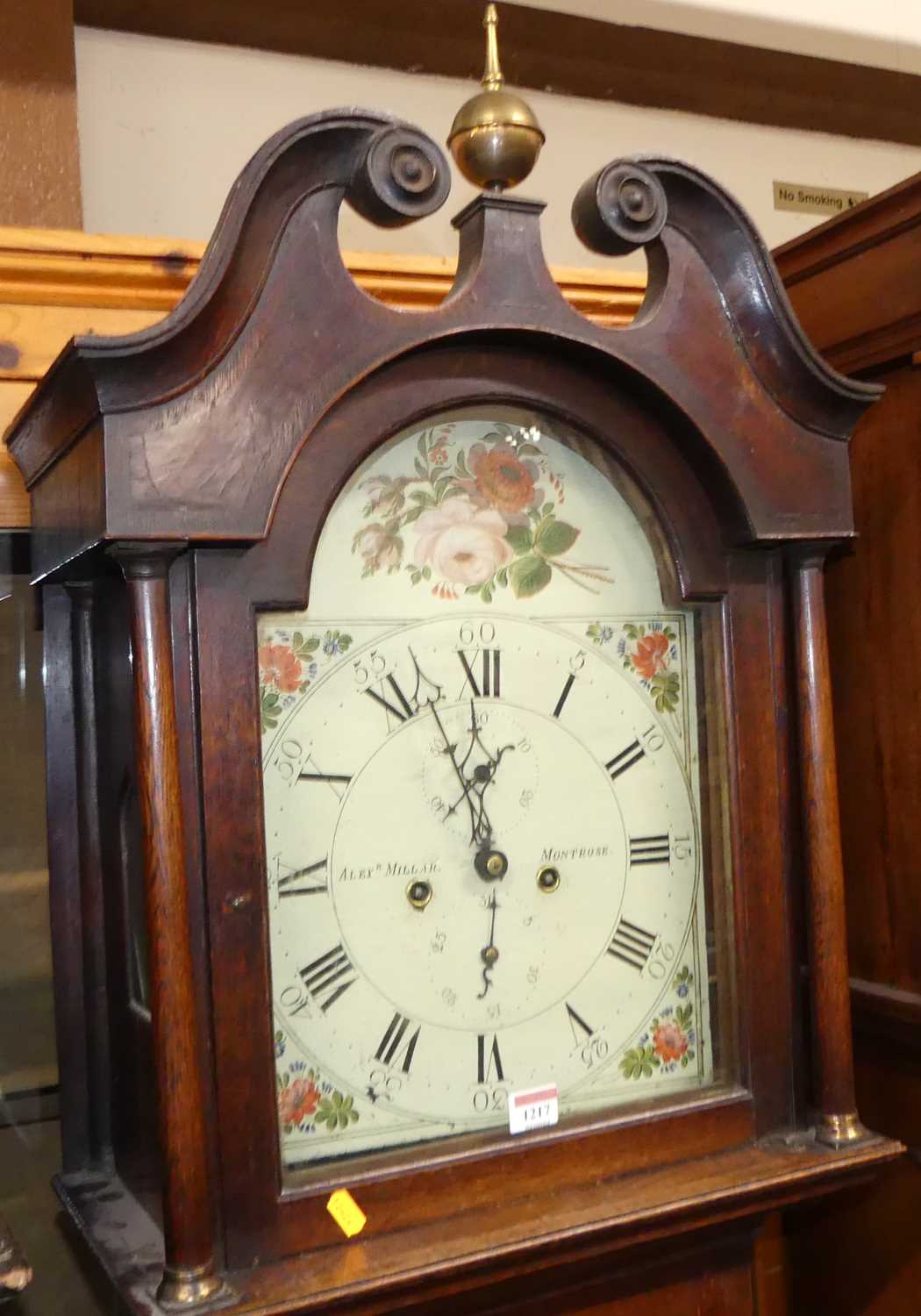 Alexander Millar of Montrose - an early 19th century oak longcase clock, having a 12" painted arched - Image 2 of 4