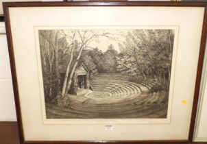 Alfred Blundell (1883-1968) - The Greek theatre at Bradfield, Berkshire, etching, signed in pencil