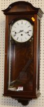 Comitti of London - a circa 1980s mahogany cased musical Vienna style wall clock, h.66cm