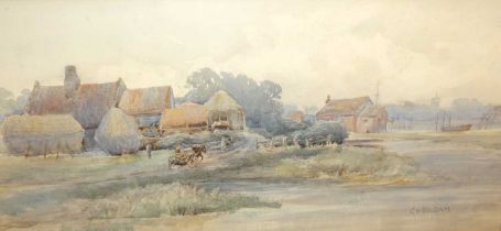 GW Beldam - Walberswick, watercolour, signed lower right, 22x47cm, Cutigliano (Italian) landscape