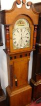 John Thomas of Crunchurch(?) - an early 19th century oak longcase clock, having painted 13" signed