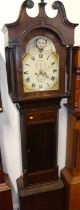 Robert Johnson of B,Money - an early 19th century mahogany longcase clock, having 13" painted arched