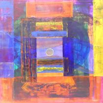 David Cottenham (contemporary) - Untitled, abstract bright coloured block study, acrylic on