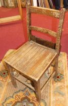 A collection of nine various early 20th century chapel chairs